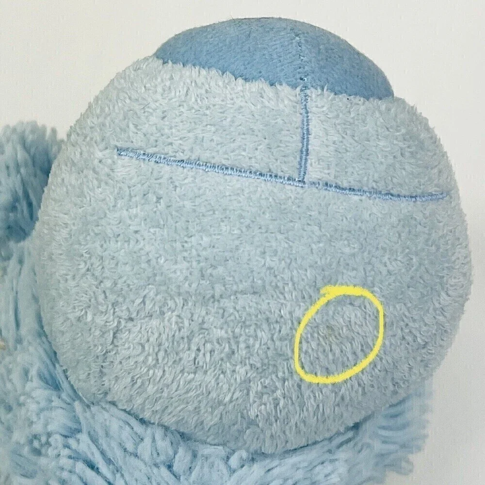 Aurora Baby Light Blue Polar Bear Plush Shaggy Floppy Ribbed Feet Stuffed Animal